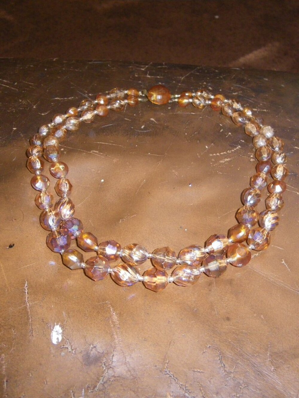 Vintage Women’s Double Stranded Large Beaded Statement Necklace Made in Austria
